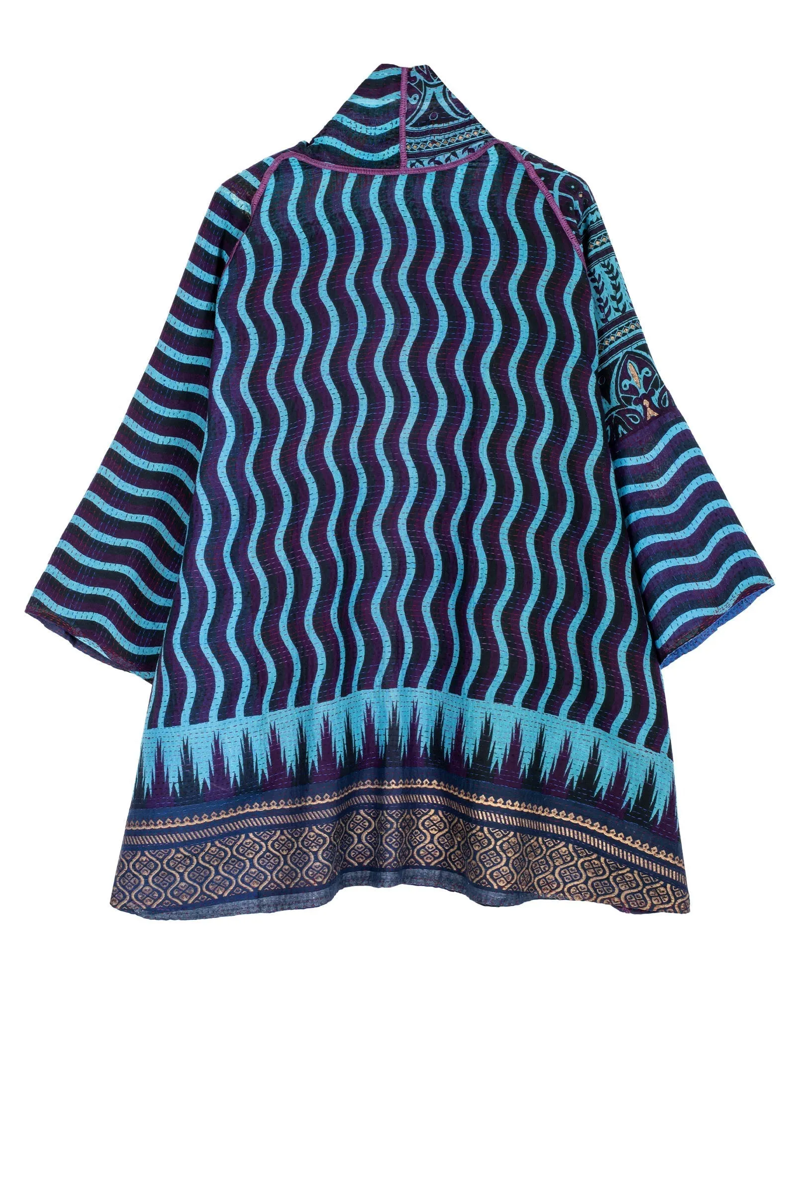 DESERT WAVES KANTHA KIMONO JKT - dw2004-blu -