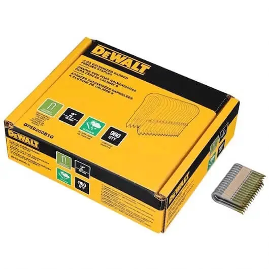 DeWalt 2" 9 Gauge Galvanized Barbed Fencing Staples - 960 Qty