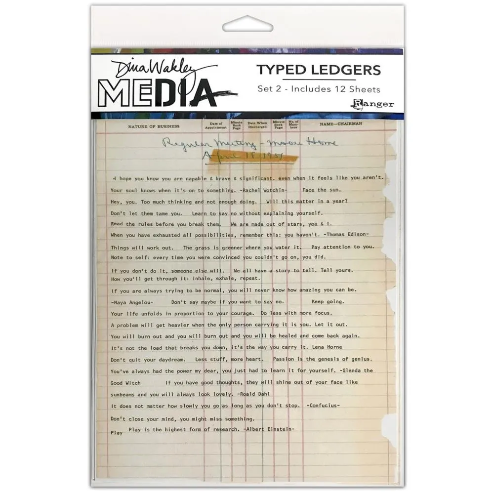 Dina Wakley Media Typed Ledgers - Set 2