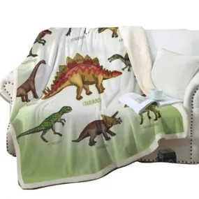 Dinosaur Sherpa Blanket