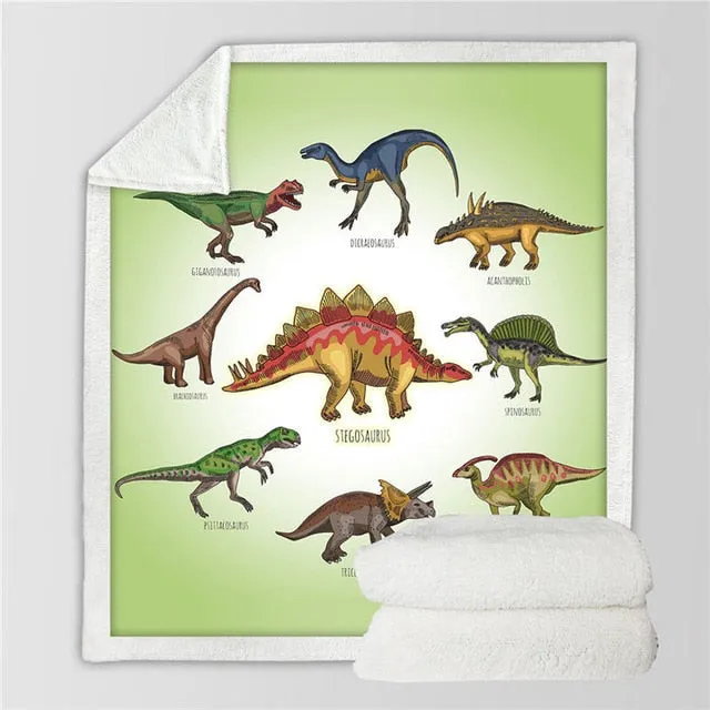 Dinosaur Sherpa Blanket