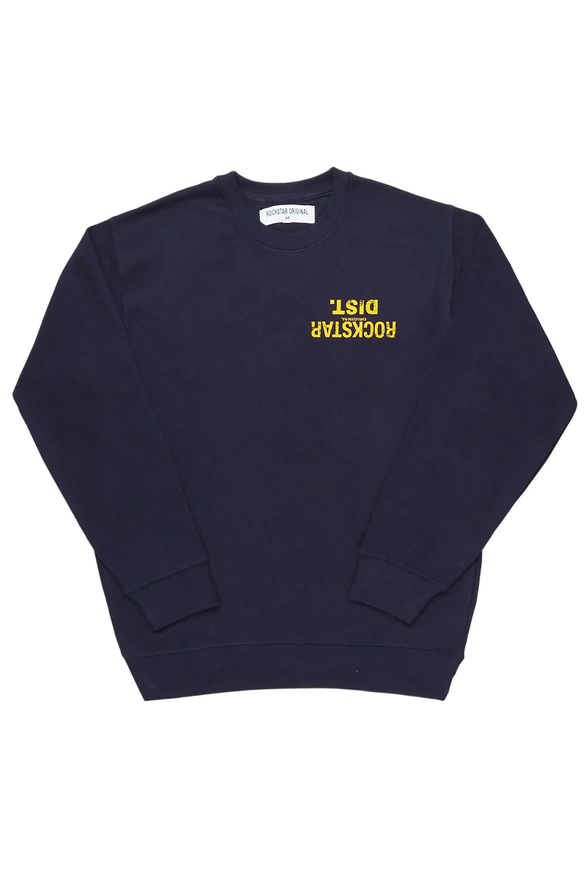 Dist. Town Navy/Yellow Graphic Crewneck