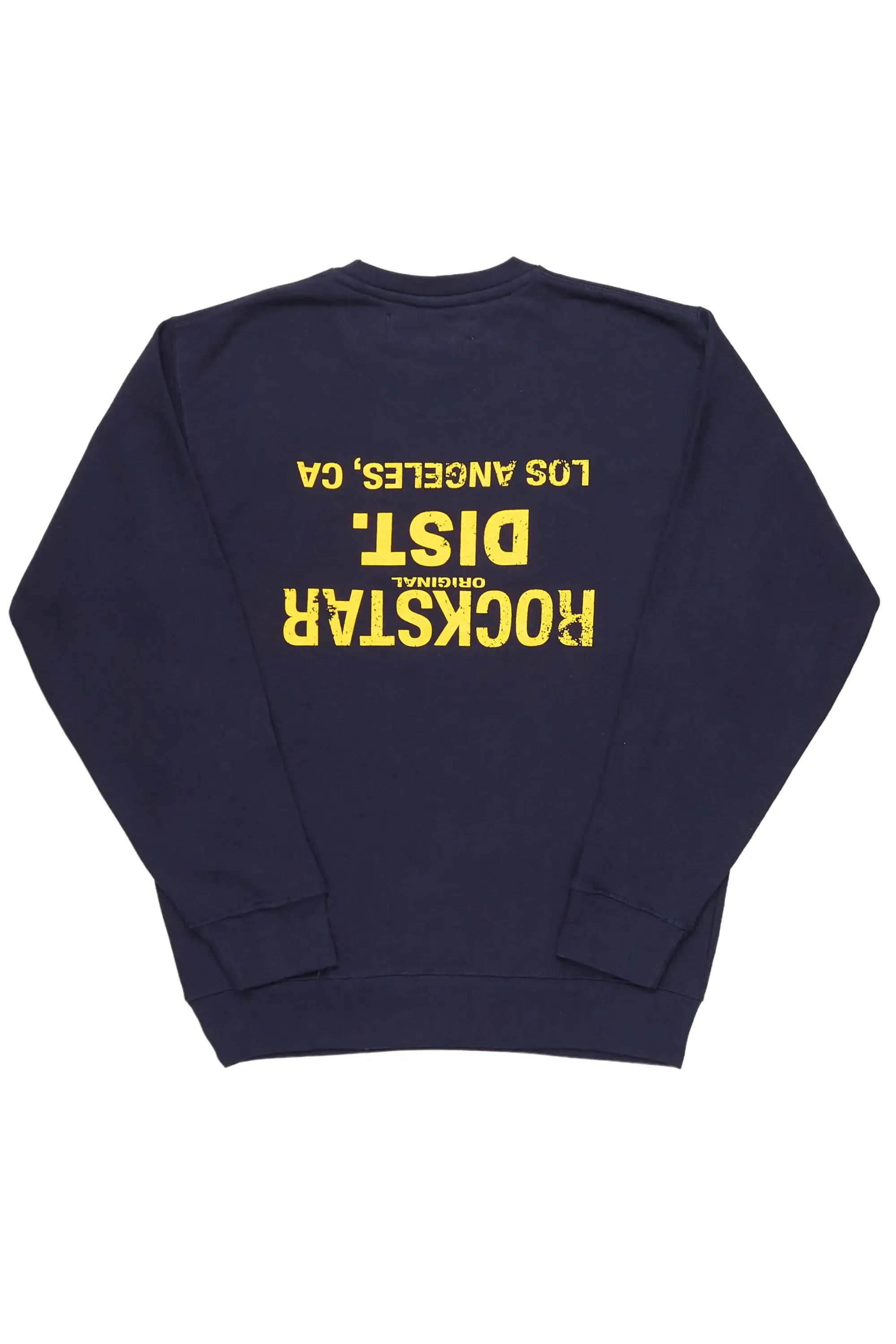 Dist. Town Navy/Yellow Graphic Crewneck