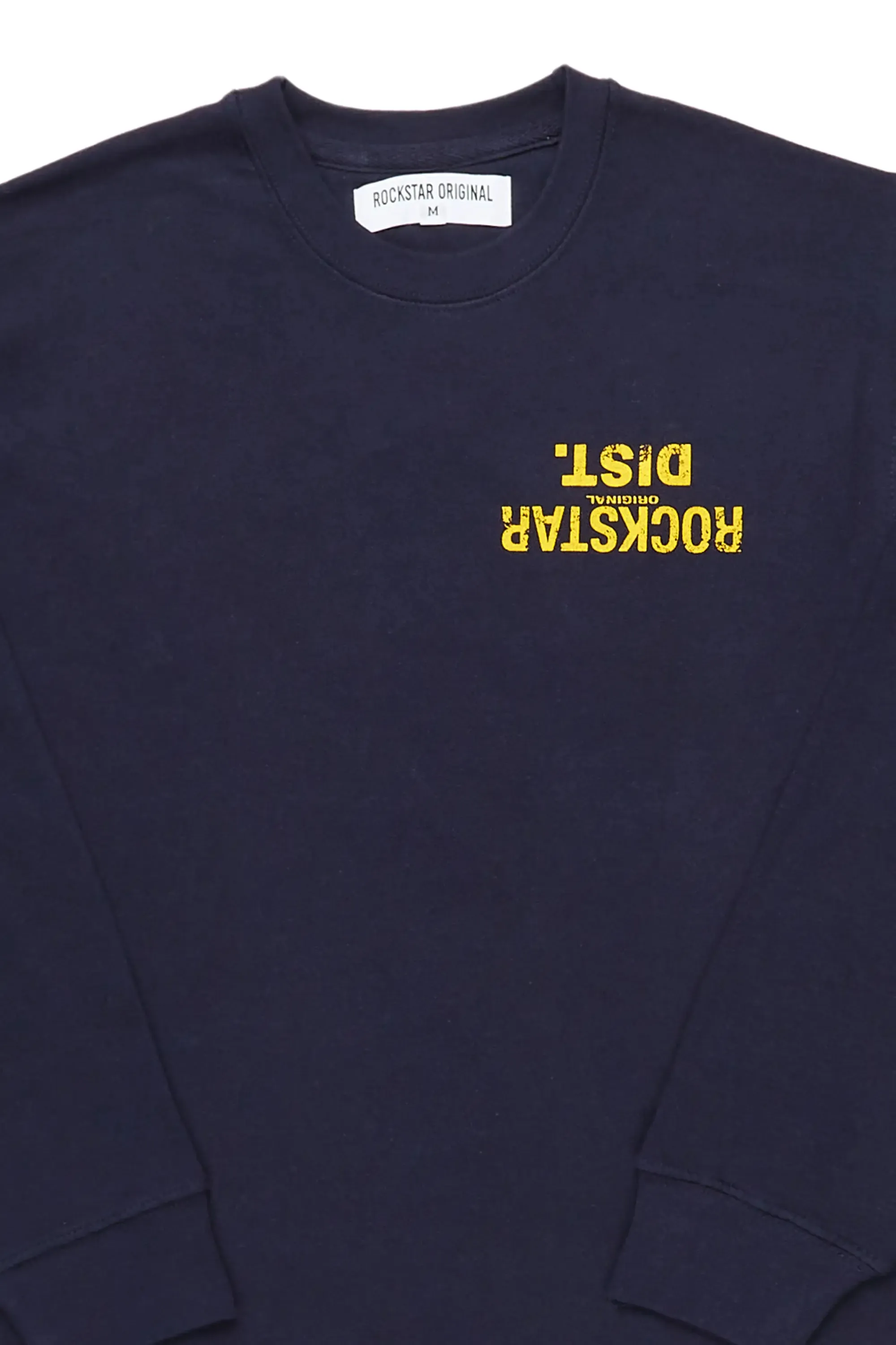 Dist. Town Navy/Yellow Graphic Crewneck