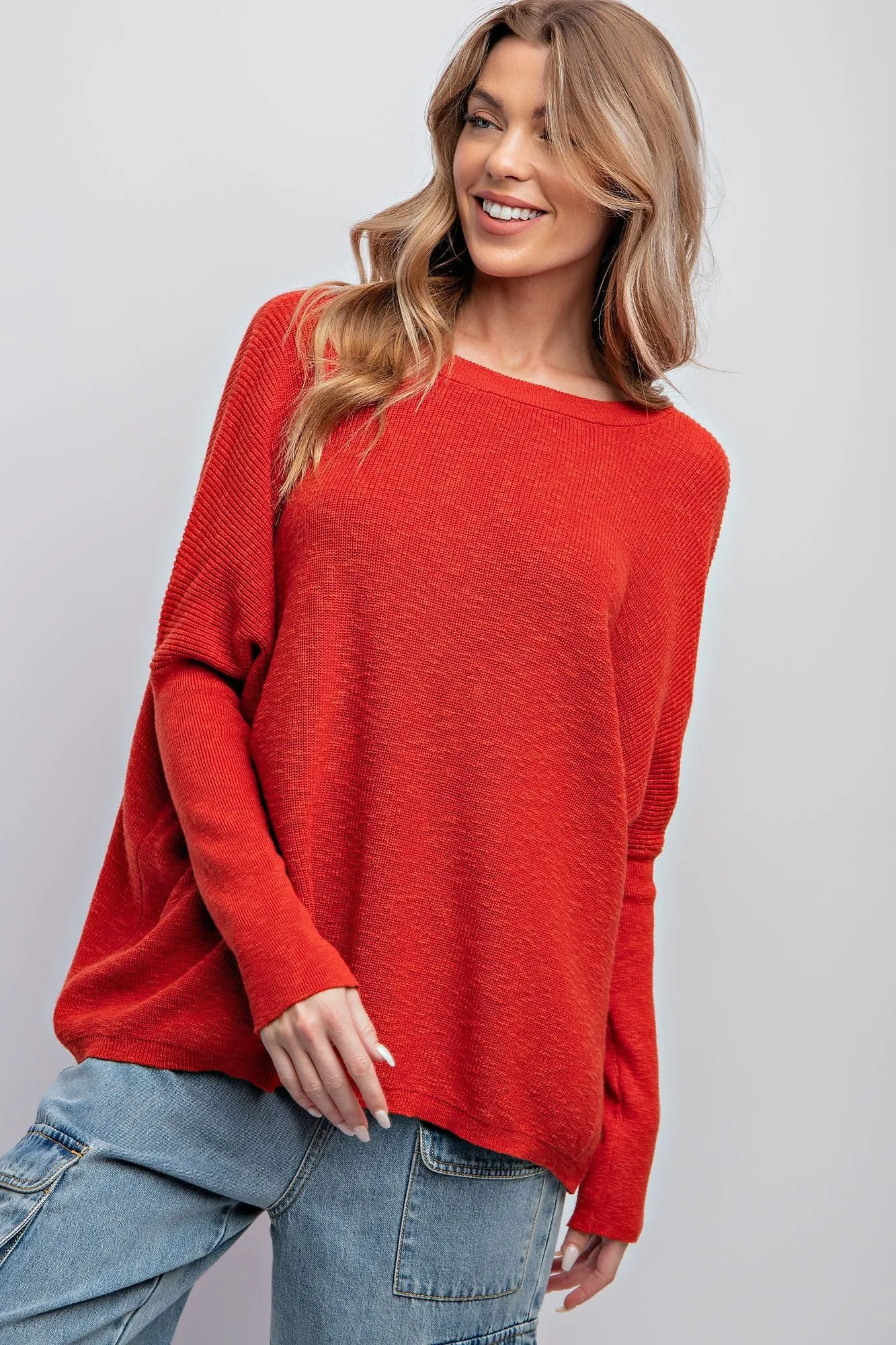 Easel Perfect Red Knit Sweater