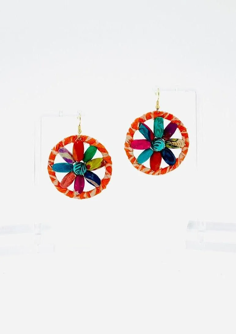 Fair Trade, Hoops/Earrings with Upcycled Cotton Fabric