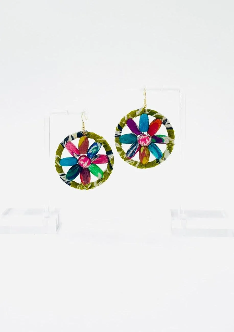 Fair Trade, Hoops/Earrings with Upcycled Cotton Fabric