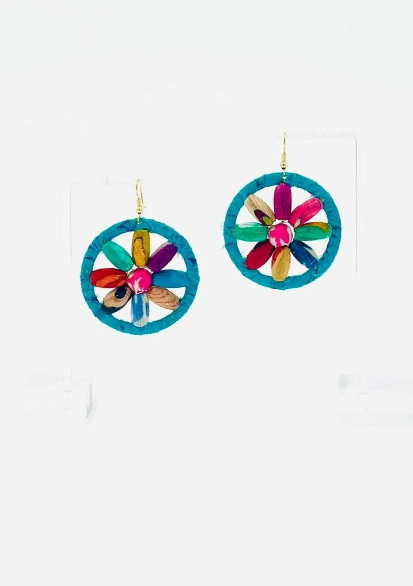 Fair Trade, Hoops/Earrings with Upcycled Cotton Fabric