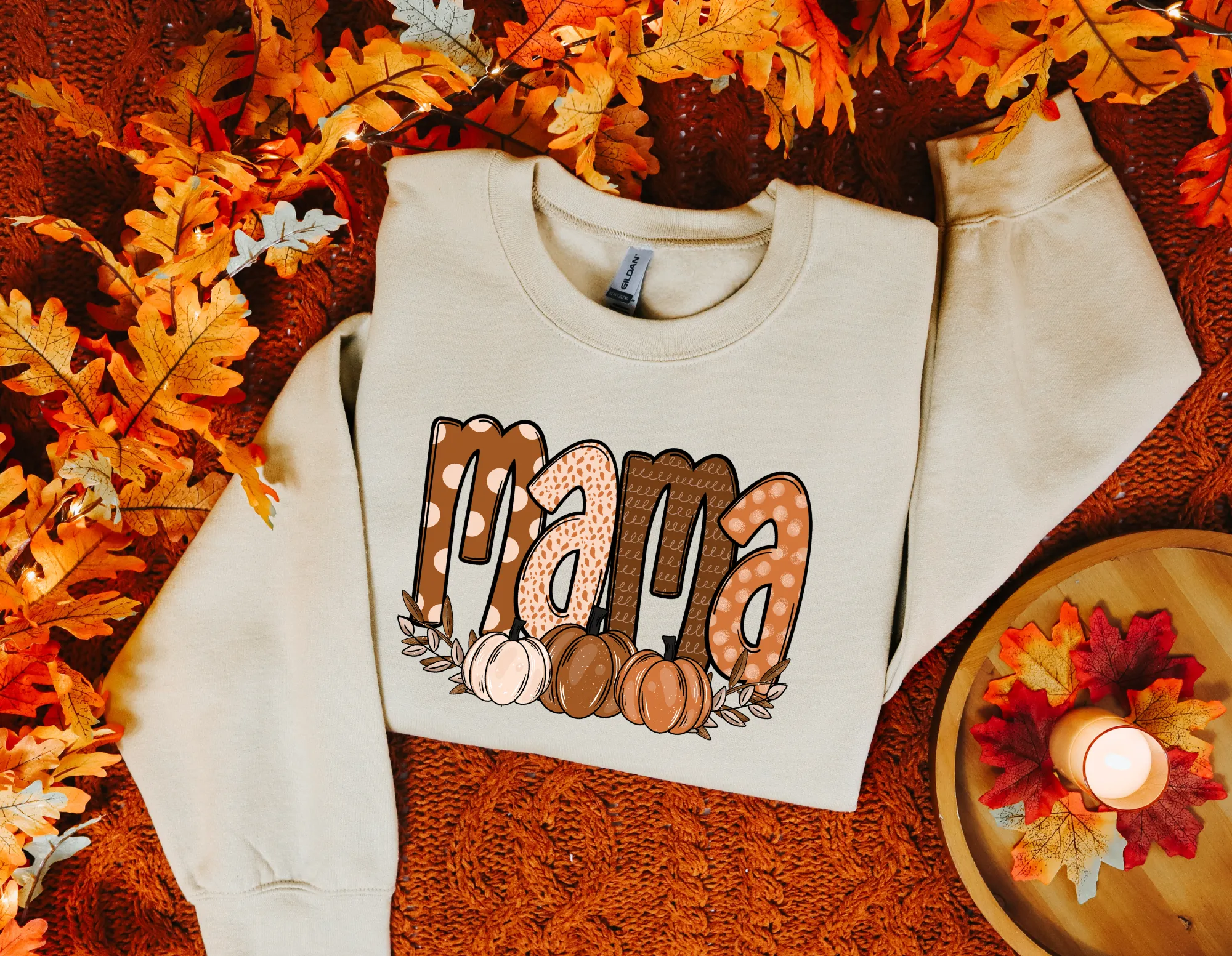 Fall Pumpkin Mama Crewneck Sweatshirt