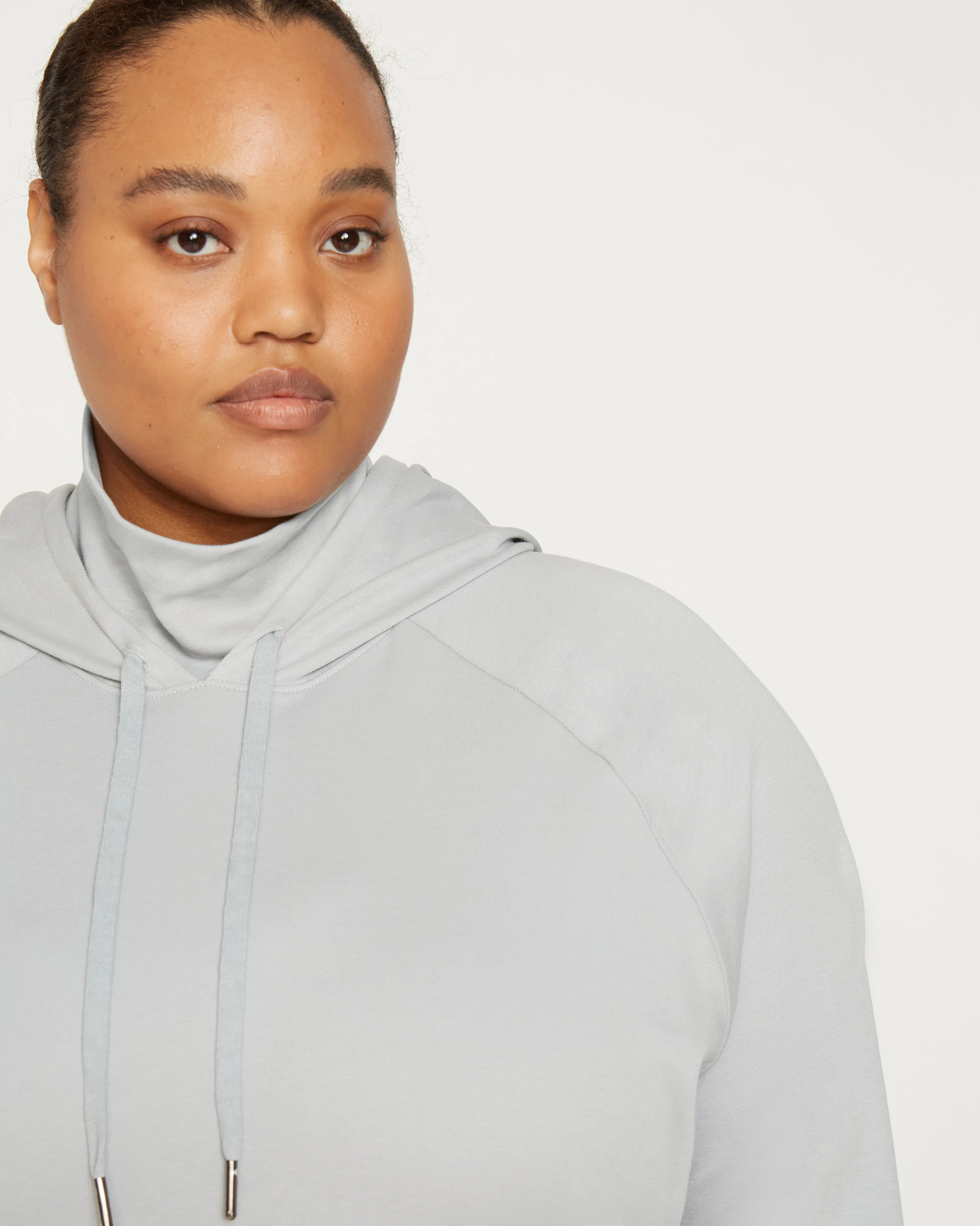 Fallon Funnel Neck Hoodie - Grey Sky