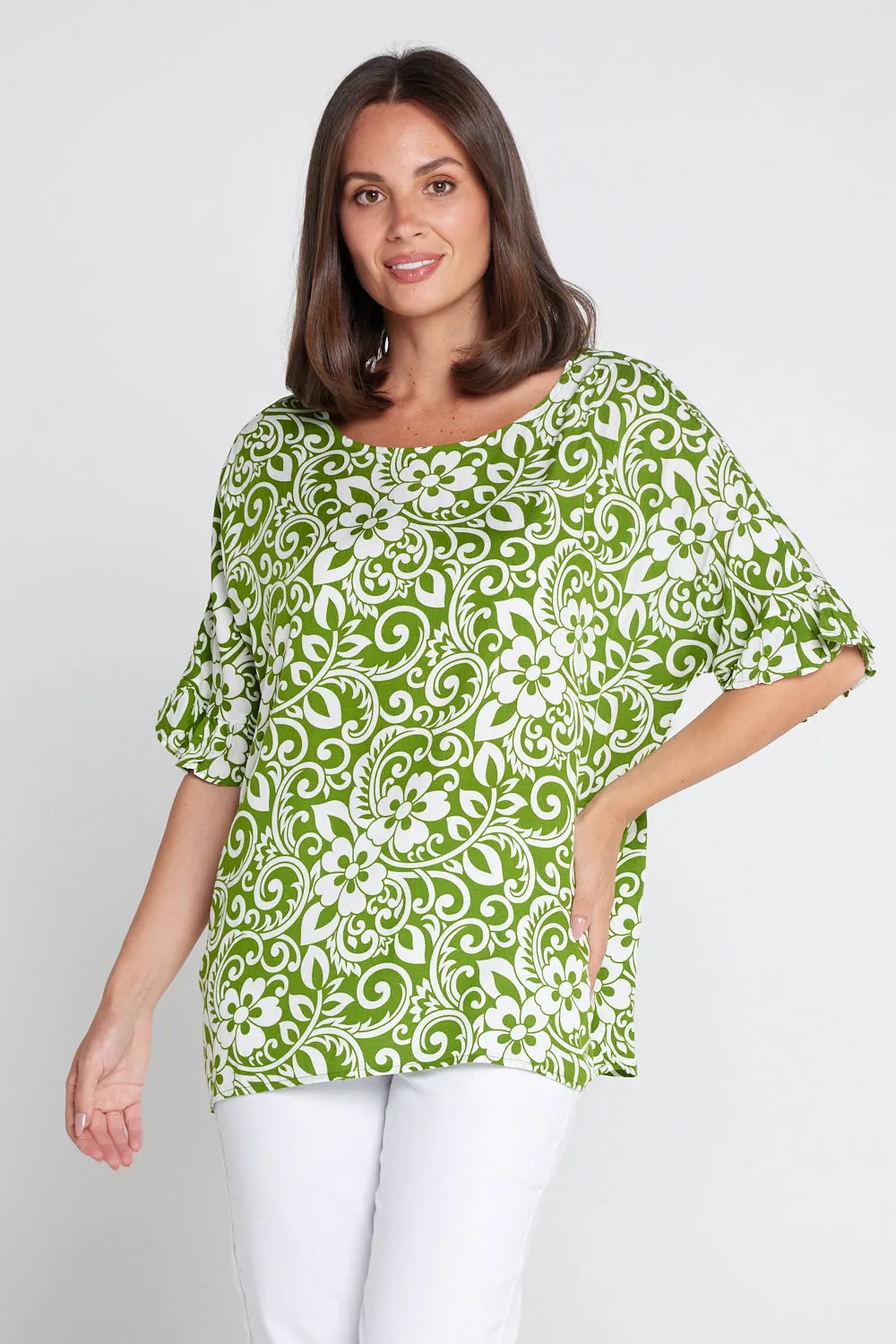 Farren Top - Green Print