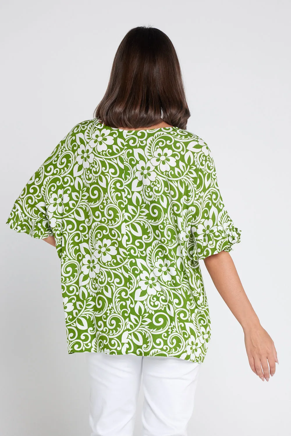 Farren Top - Green Print