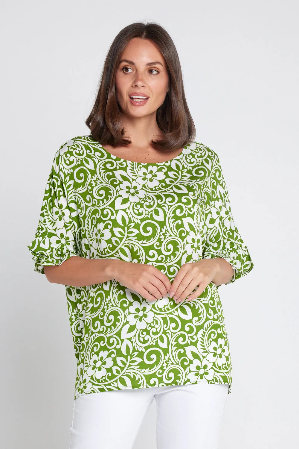 Farren Top - Green Print