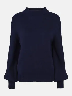 Feminin knitted pullover Navy