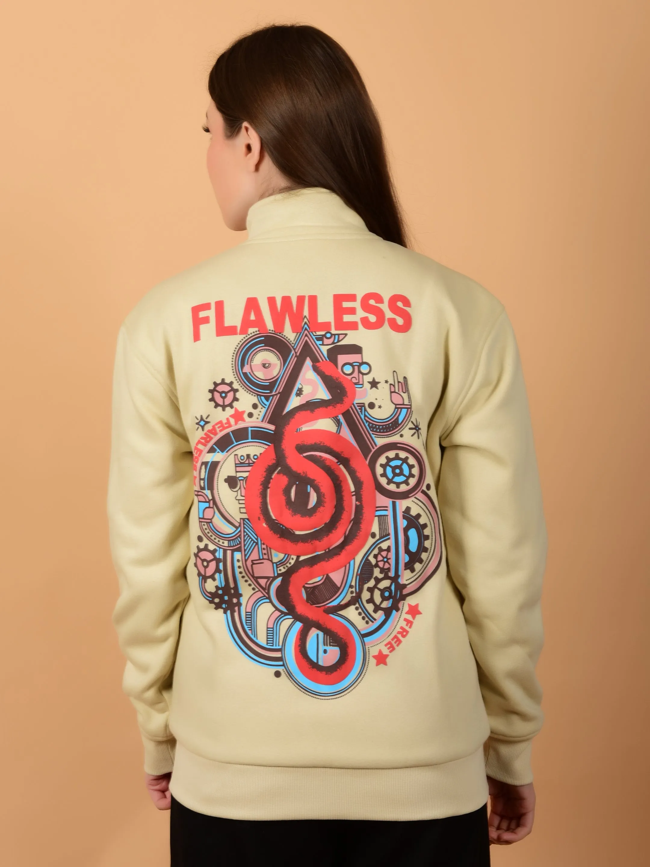 Flawless Women Trendy Beige Bomber Jacket