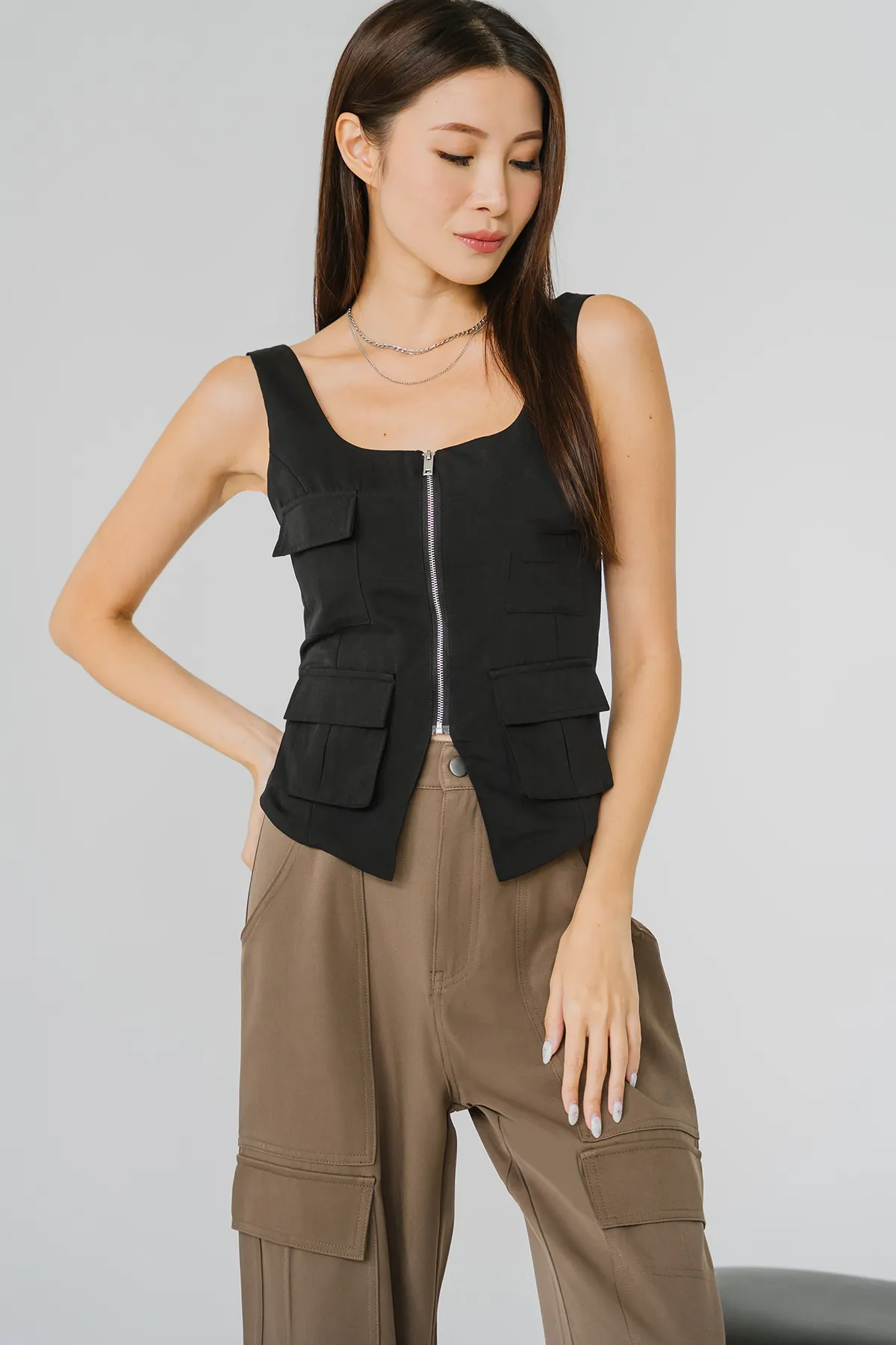 Flexi Pocket Top (Black)