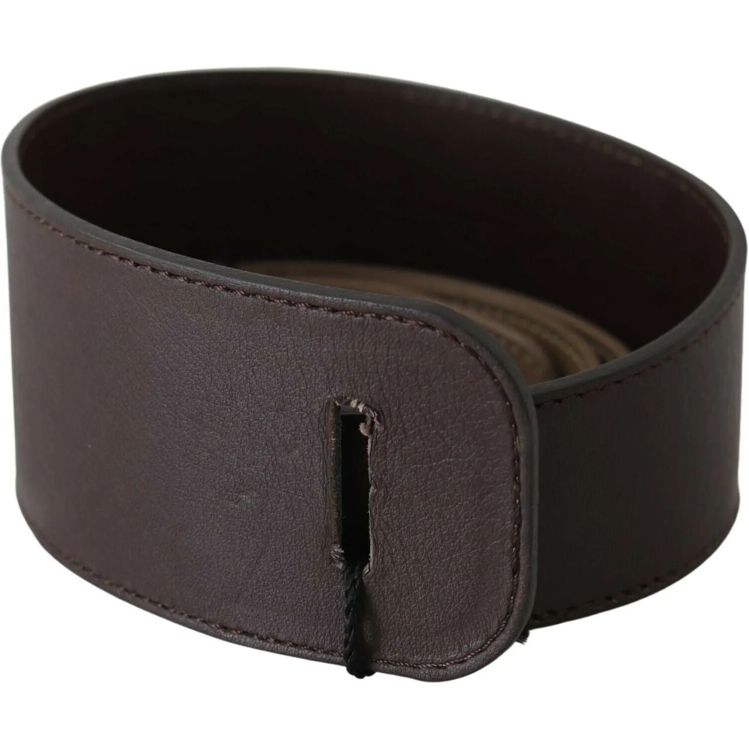 GF Ferre Elegant Dark Brown Braided Leather Belt