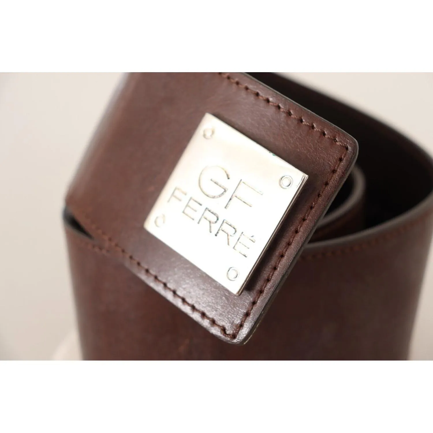 GF Ferre Elegant Genuine Leather Fashion Belt - Chic Brown