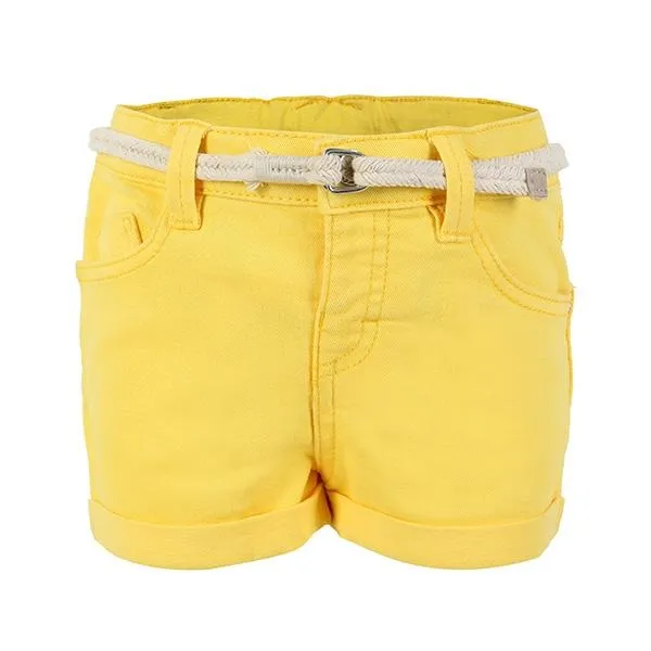 GIRLS BASIC TWILL SHORTS - YELLOW