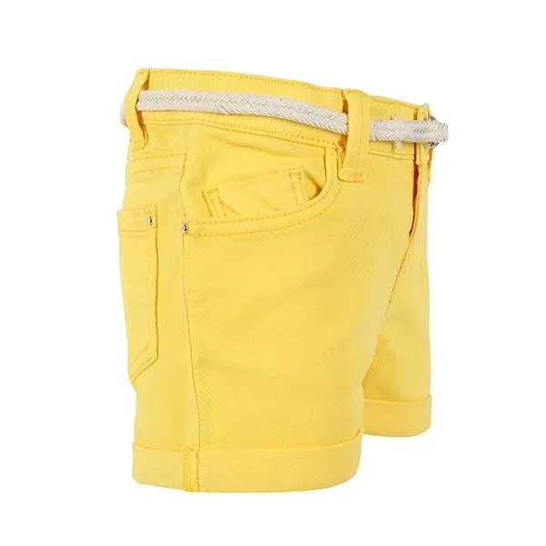 GIRLS BASIC TWILL SHORTS - YELLOW