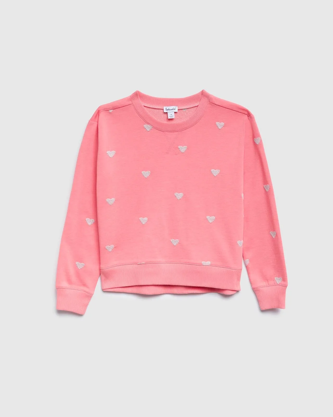 Girls Embroidered Heart Sweatshirt