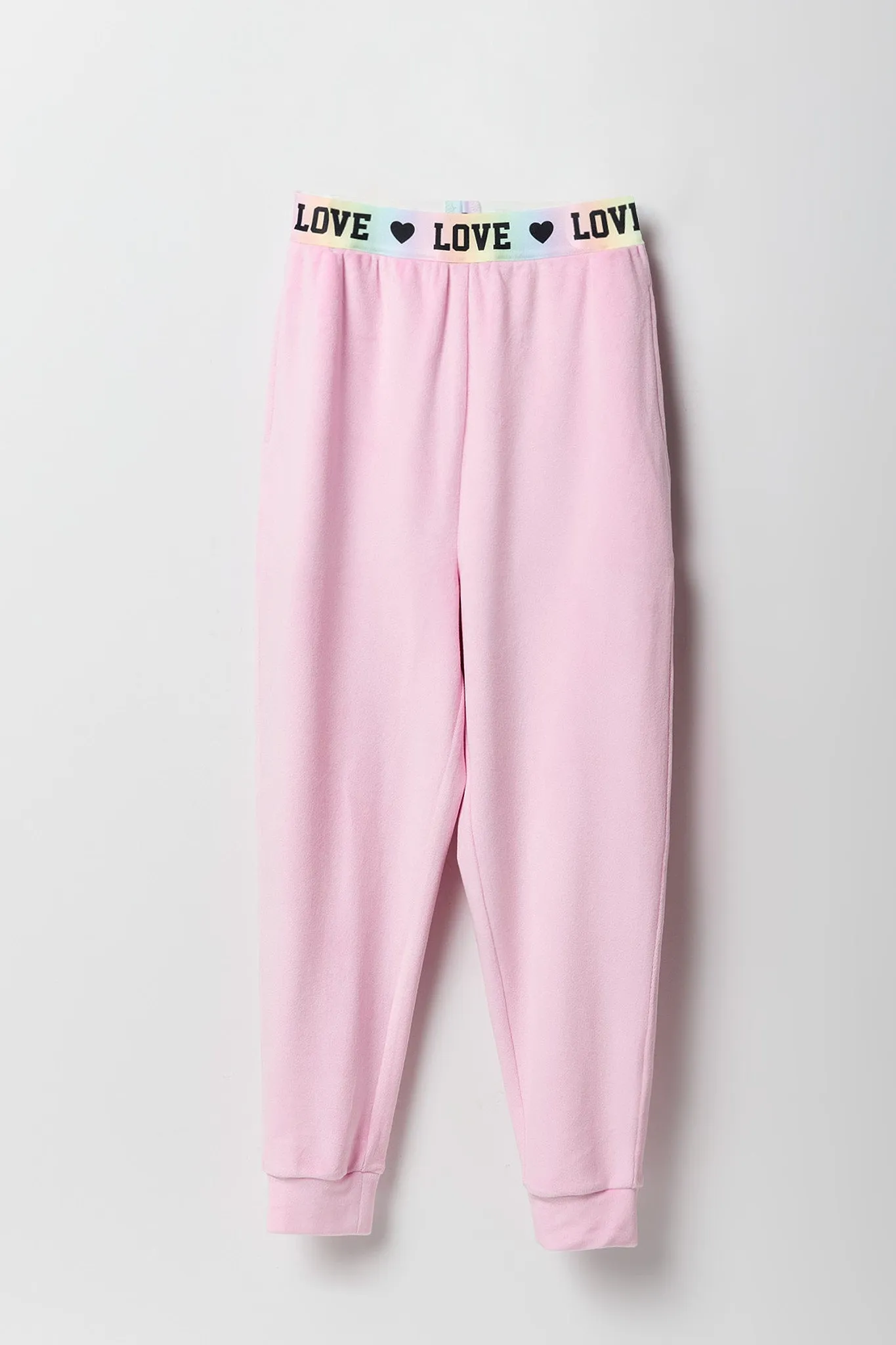 Girls Velour Love Elastic Waist Jogger