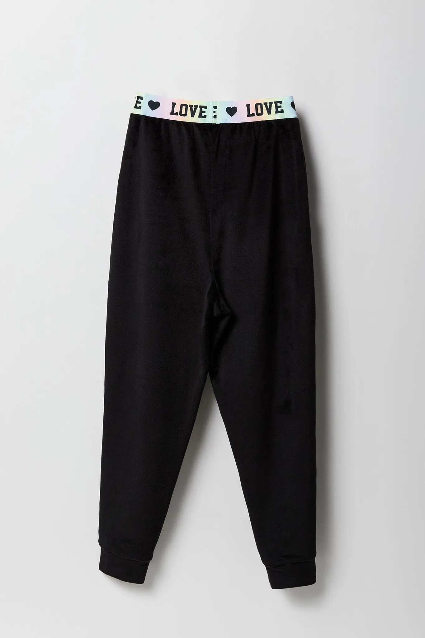 Girls Velour Love Elastic Waist Jogger