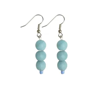 Global Mamas Glass Pearls Earrings Light Blue Global Mamas