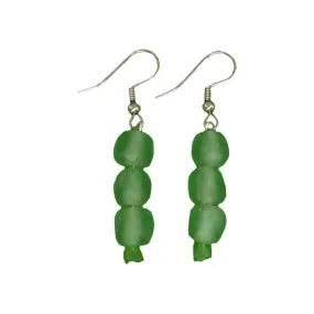 Global Mamas Glass Pearls Earrings Moss Global Mamas