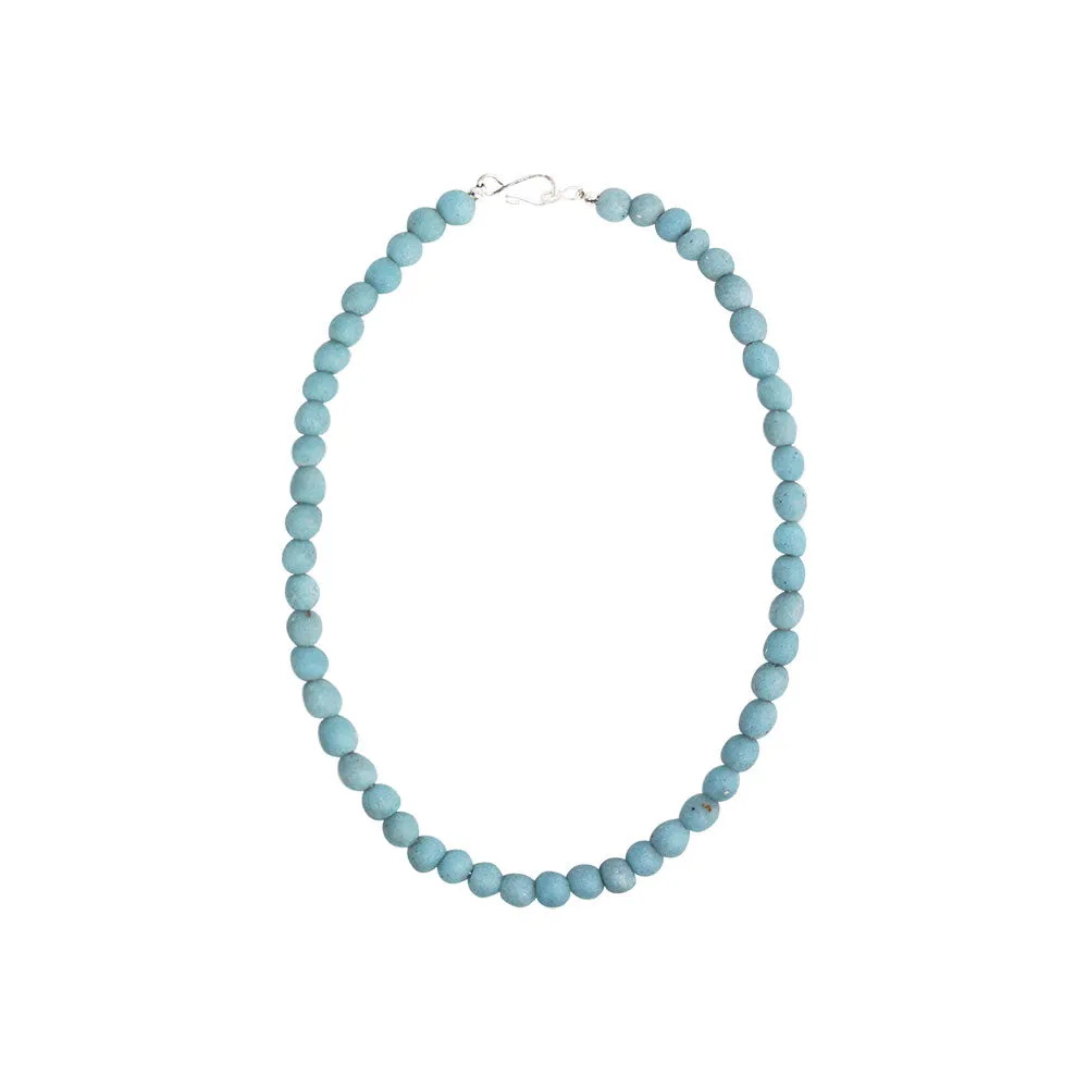 Global Mamas Glass Pearls Necklace Light Blue Global Mamas