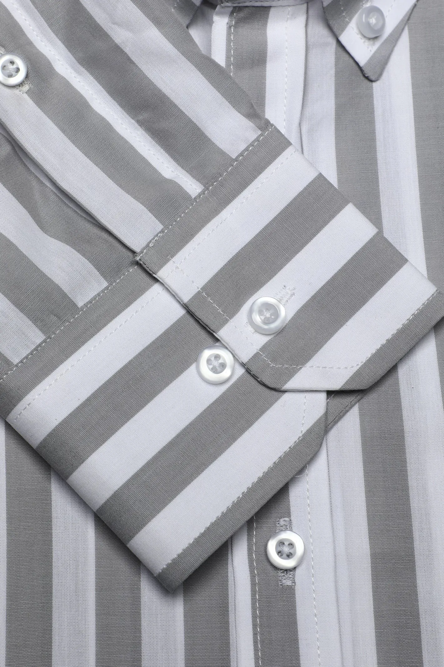 Grey Awning Stripe Casual Shirt