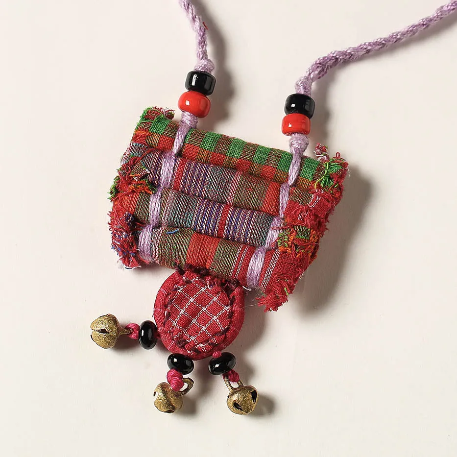 Handcrafted Gamcha Fabart Beadwork Necklace by Rangila Dhaga