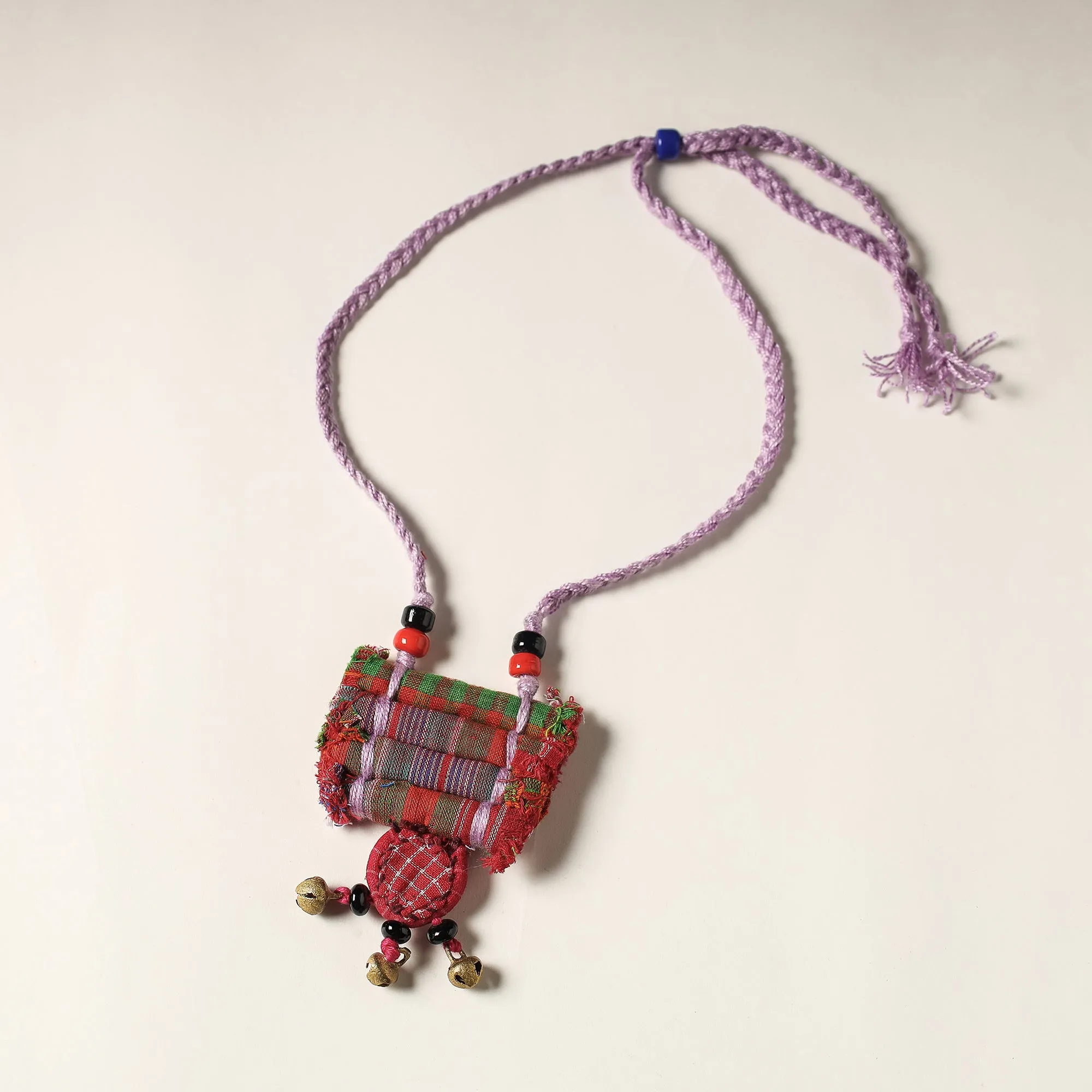 Handcrafted Gamcha Fabart Beadwork Necklace by Rangila Dhaga