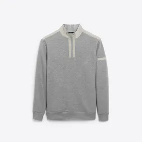 Heather Waffle Quarter Zip Mock Neck Pullover