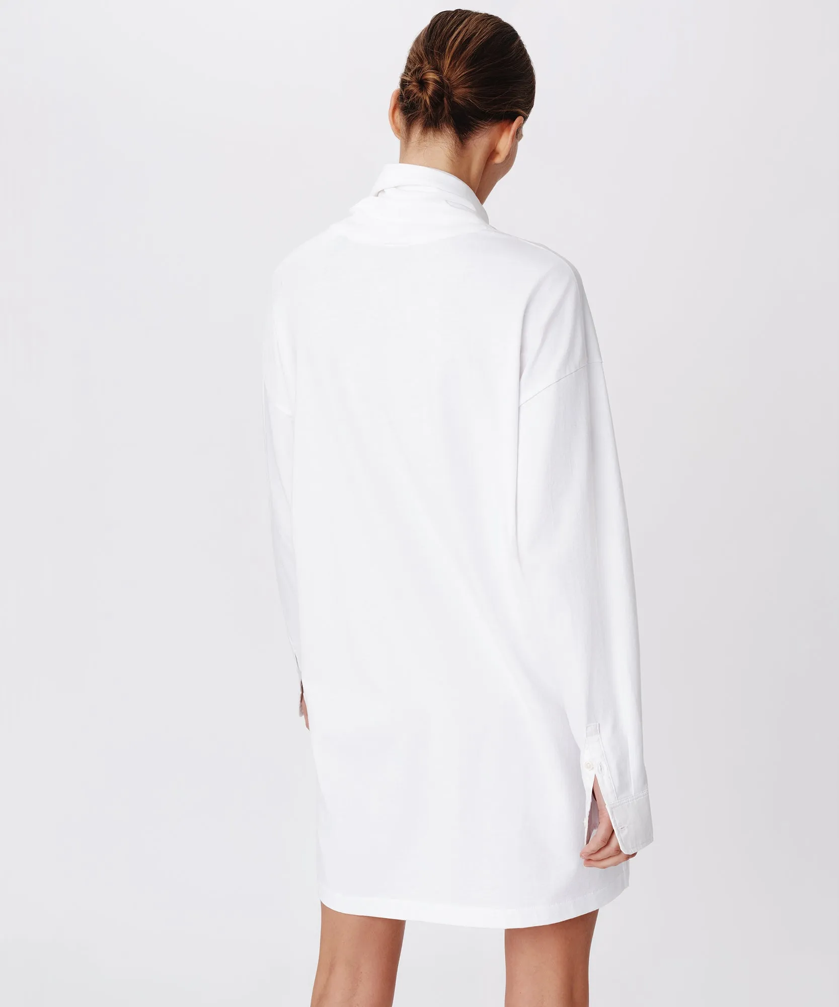 Heavyweight Jersey Media Turtleneck Dress - White