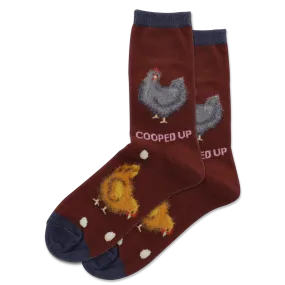 HOTSOX Women's Cooped Up Fuzzy Crew Socks