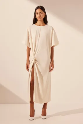 ILIAD T SHIRT MIDI DRESS - RICE