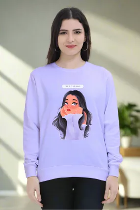 'I'm Possible' Lavander Sweatshirt for Women