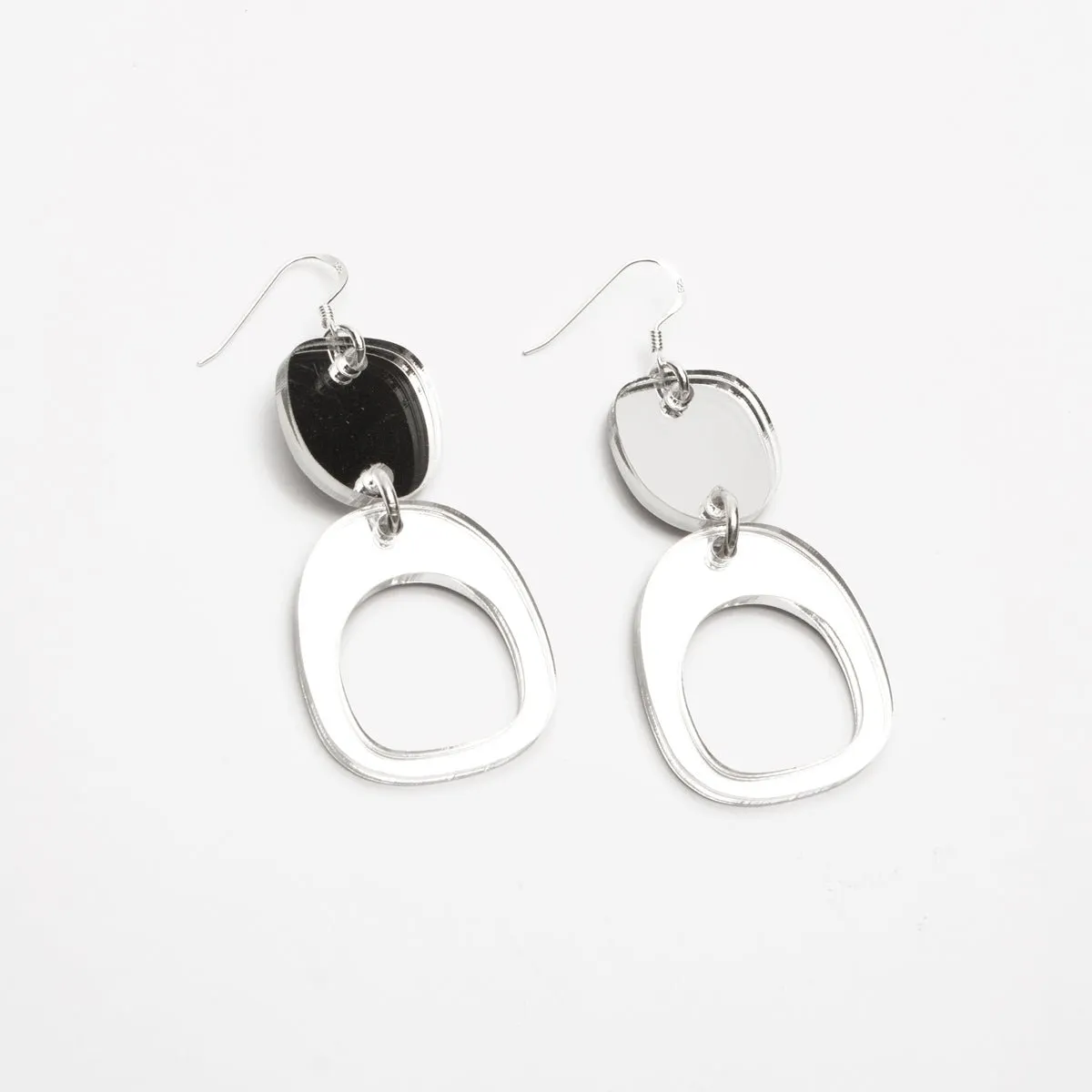 Inverted Ovoid Mini Earrings in Mirror