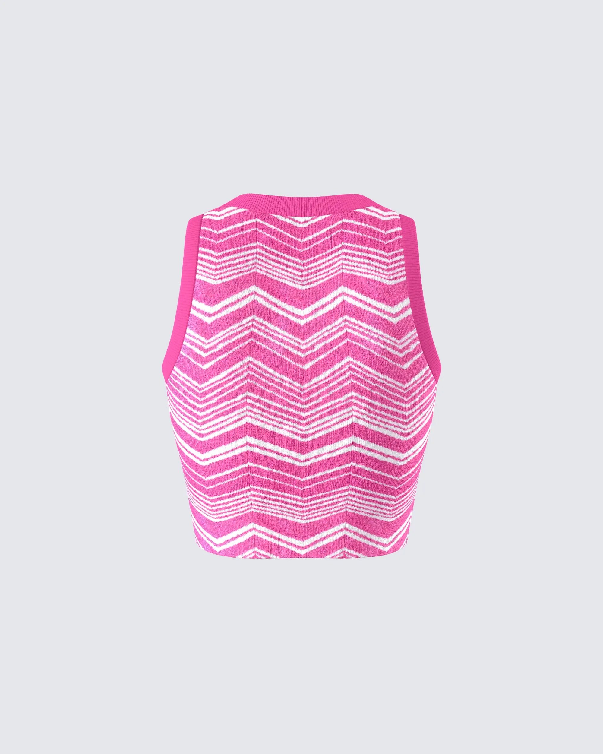 Irie Pink Zig Zag Knit Top