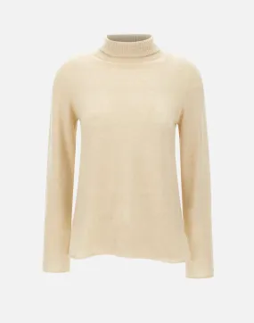 Ivory Wool Turtleneck Sweater