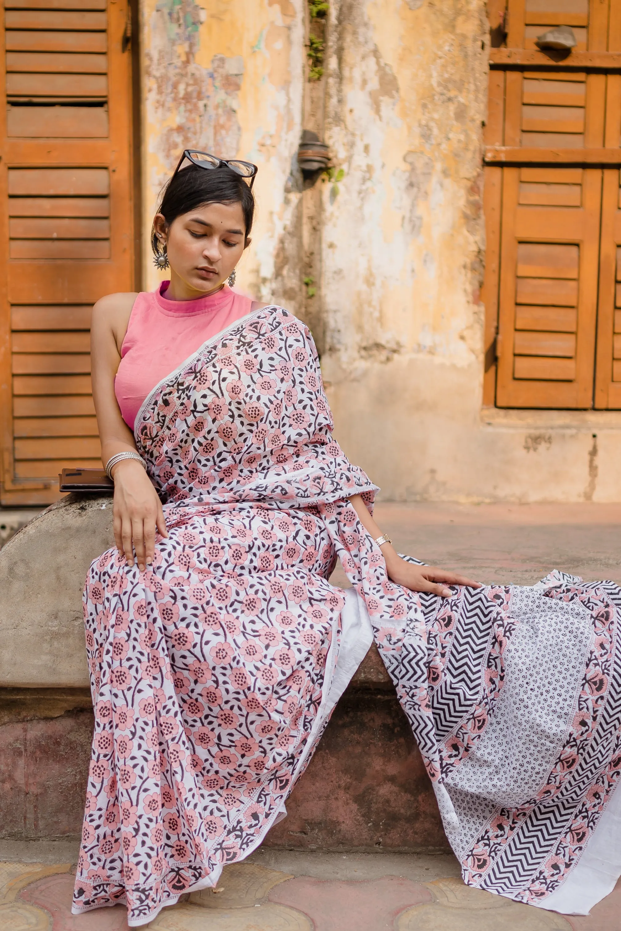 Kaisori Aira cotton hanblockprinted cotton saree 003