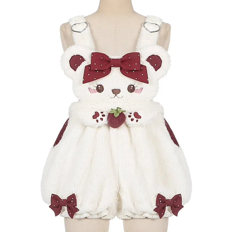 Kawaii Strawberry Bear Overalls