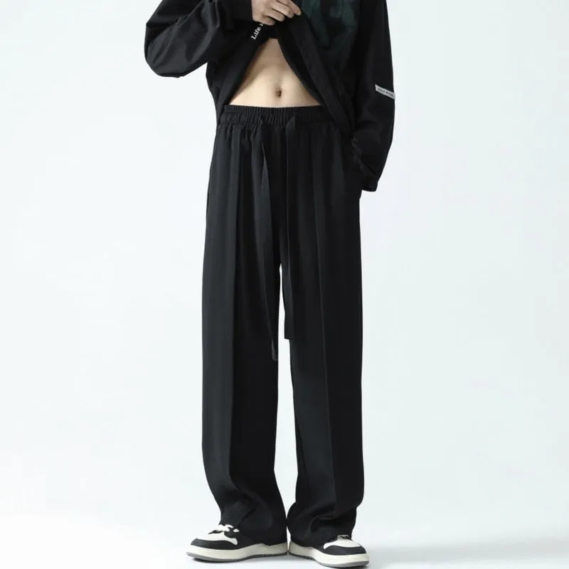 [Korean Style] 2 Colors Drawstring Over-length Wide Pants