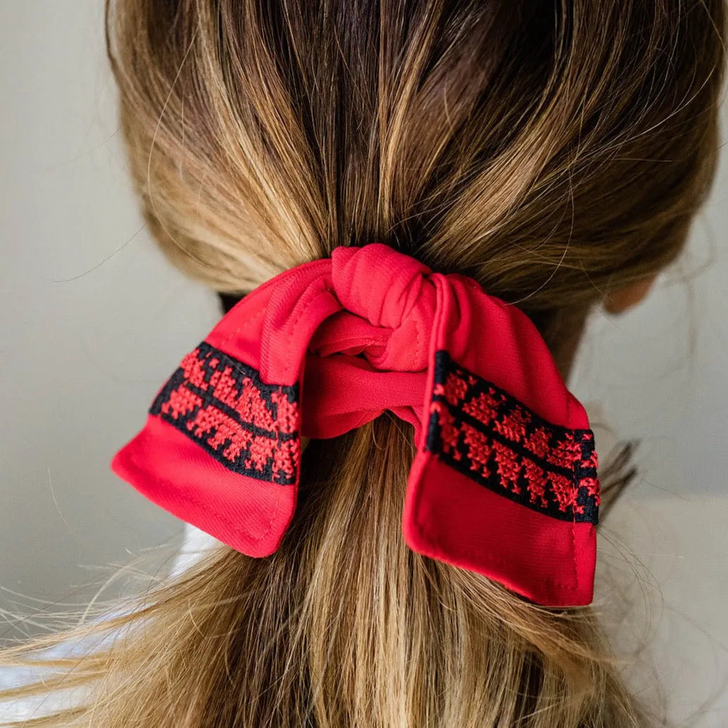 Lara Hair Scrunchie - Red