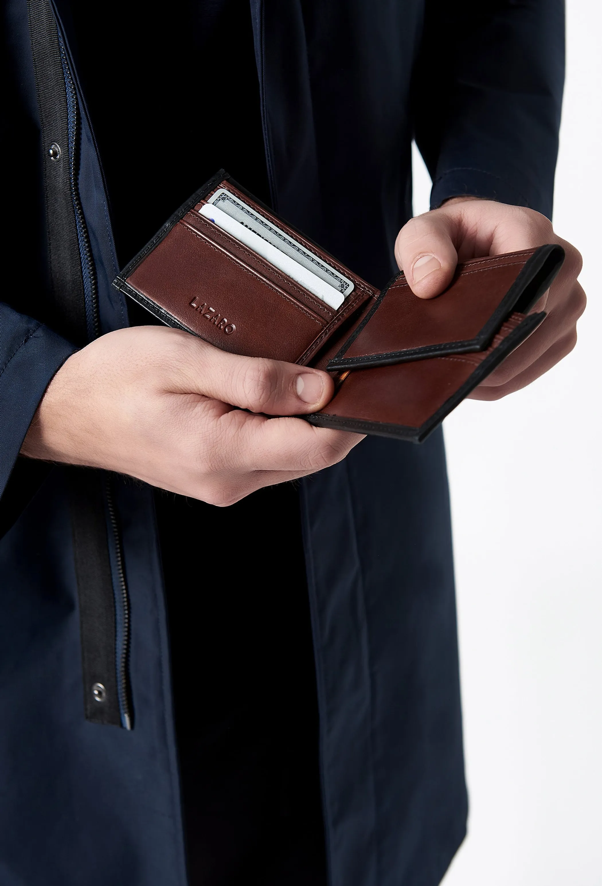 Leather Classic Wallet With Removable Card Holder