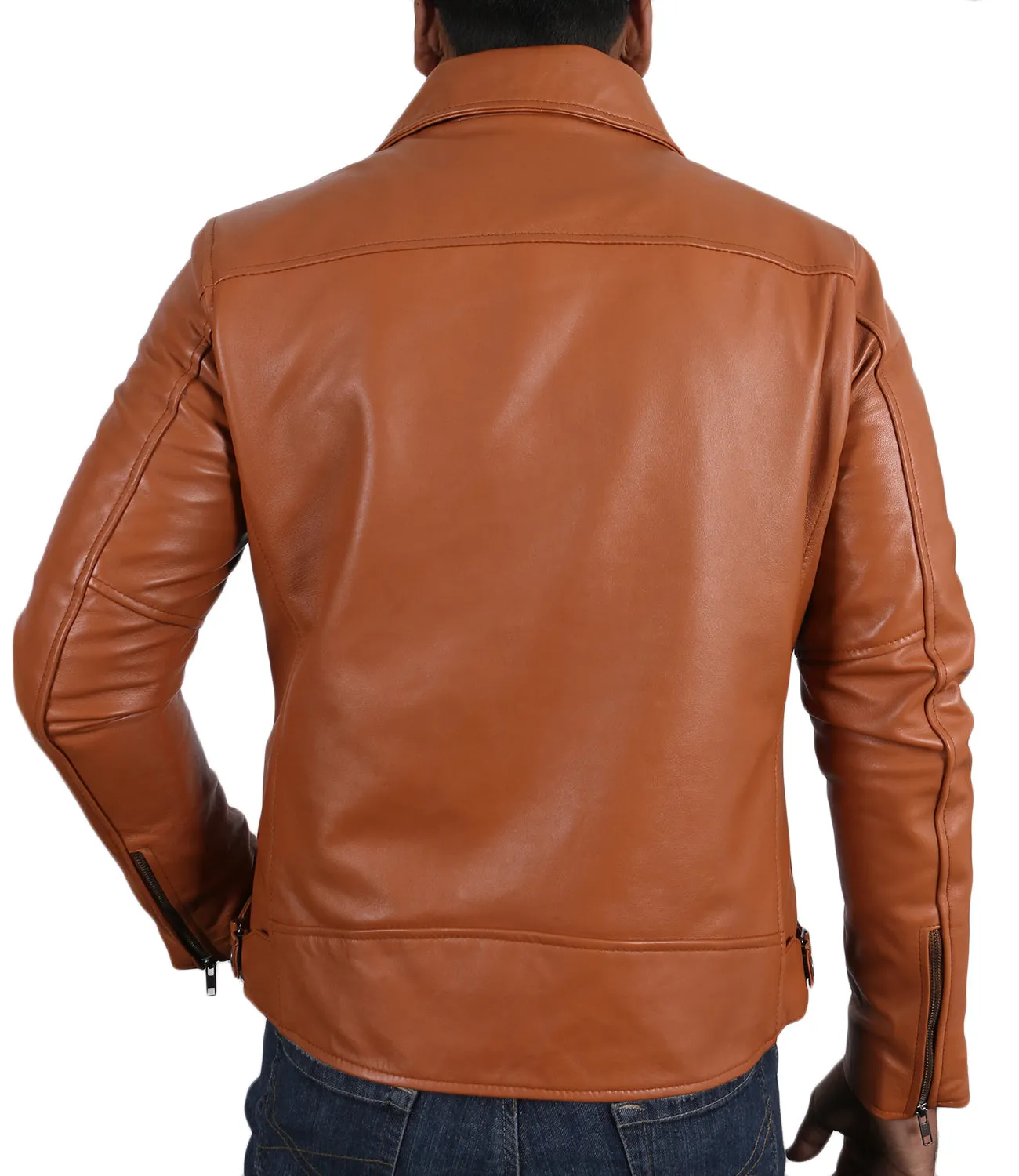 Leather Jackets Hub Mens Genuine Lambskin Leather Jacket (Black, Aviator Jacket) - 1501611