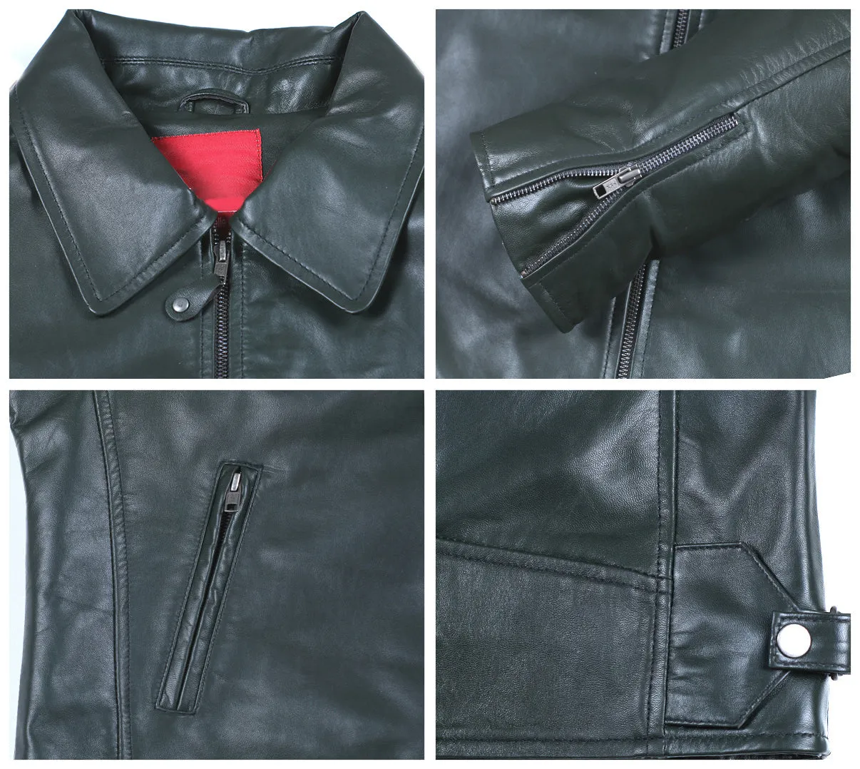 Leather Jackets Hub Mens Genuine Lambskin Leather Jacket (Black, Aviator Jacket) - 1501611