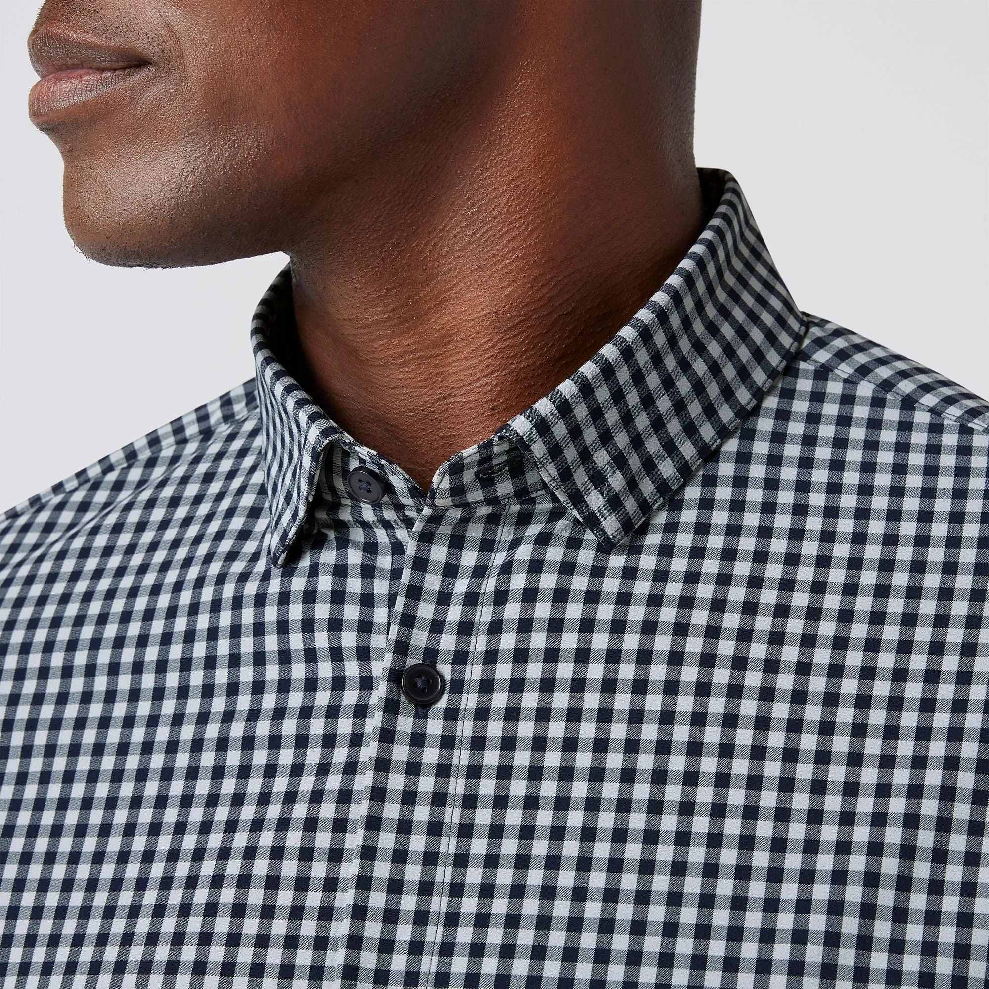 Leeward No Tuck Long Sleeve Shirt in Aluminum Gingham