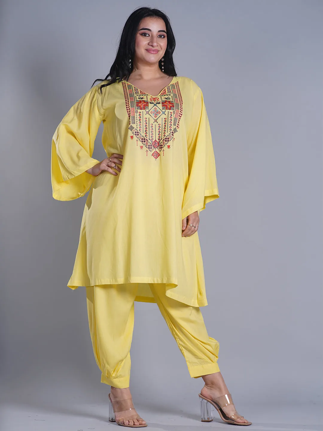 Lemon Rayon AfghaniSalwar